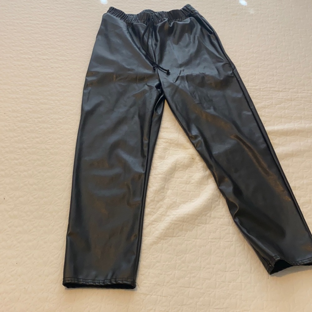 Faux Leather Joggers